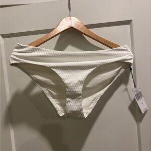 NEW A-Che White Textured Bikini Bottoms